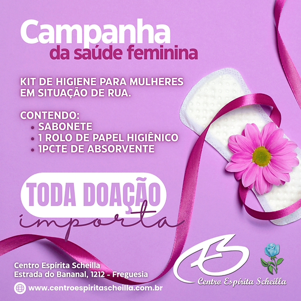 kit de higiene para mulheres em situação de rua. Contendo - 1 sabonete - 1 rolo de papel h