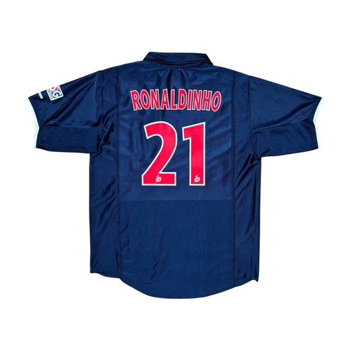 パリ・サンジェルマン RONALDINHO 21 L 2001-02 - Paris Saint-Germain - Home Shirt - Ronaldinho 21 - L