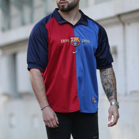 Barcelona home Centenary Shirt of the season 1999 00 (2000) as worn by Luís Figo and Rivaldo