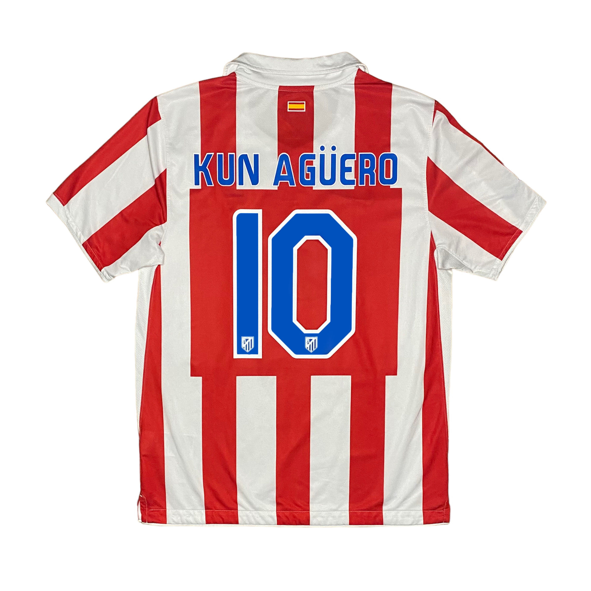 2010-11 – Atlético de Madrid – Home Shirt – Kun Agüero 10 – L