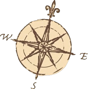 Vintage compass rose for a mobile bar service logo