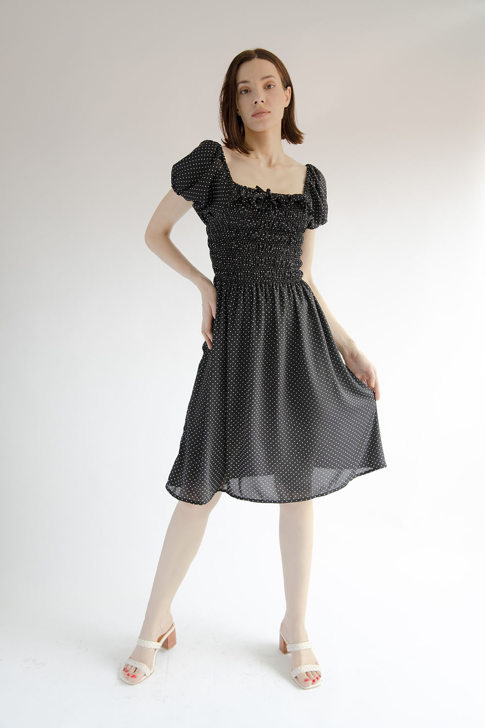 Thumbnail: Priscilla Dress- Black Polka