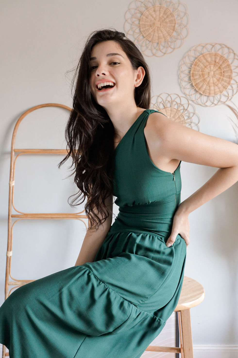 Thumbnail: Franny Dress- Emerald Green