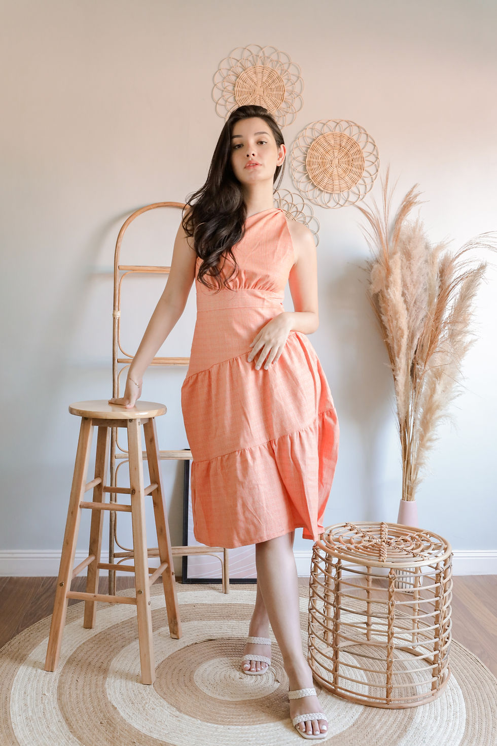 Thumbnail: Franny Dress- Orange Printed