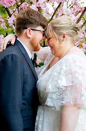 romantic bride and groom photos by a candid wedding photographer