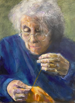 Treyz. Fritz _ Elderly Lady Sewing - F Treyz