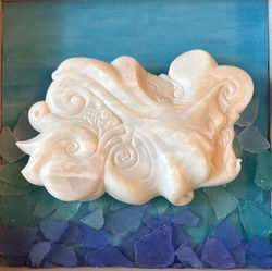 Torruella, Kristyne, Blue Tranquility, small sculpture, Alabaster - Kristyne Torruella_edi