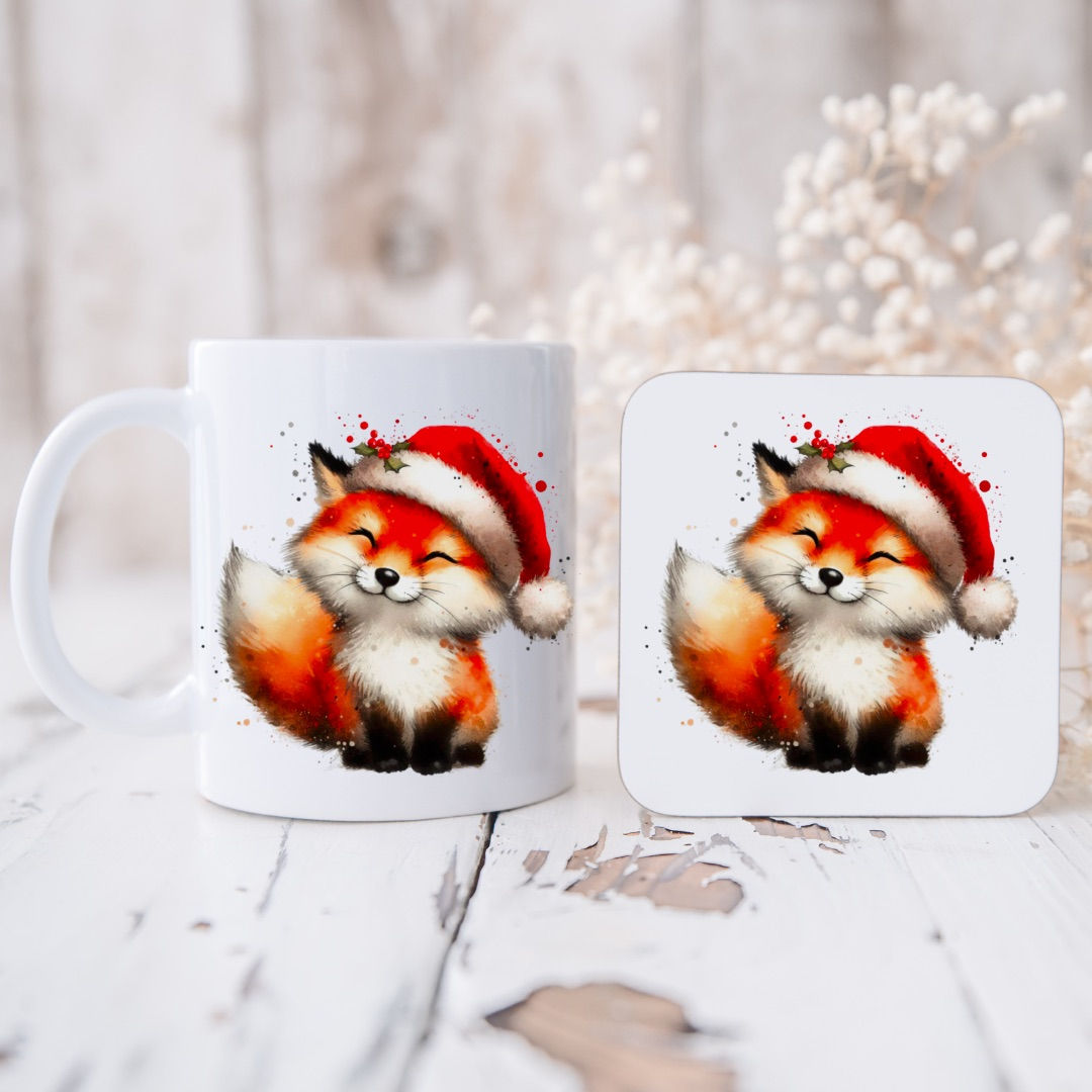 Christmas fox coaster 