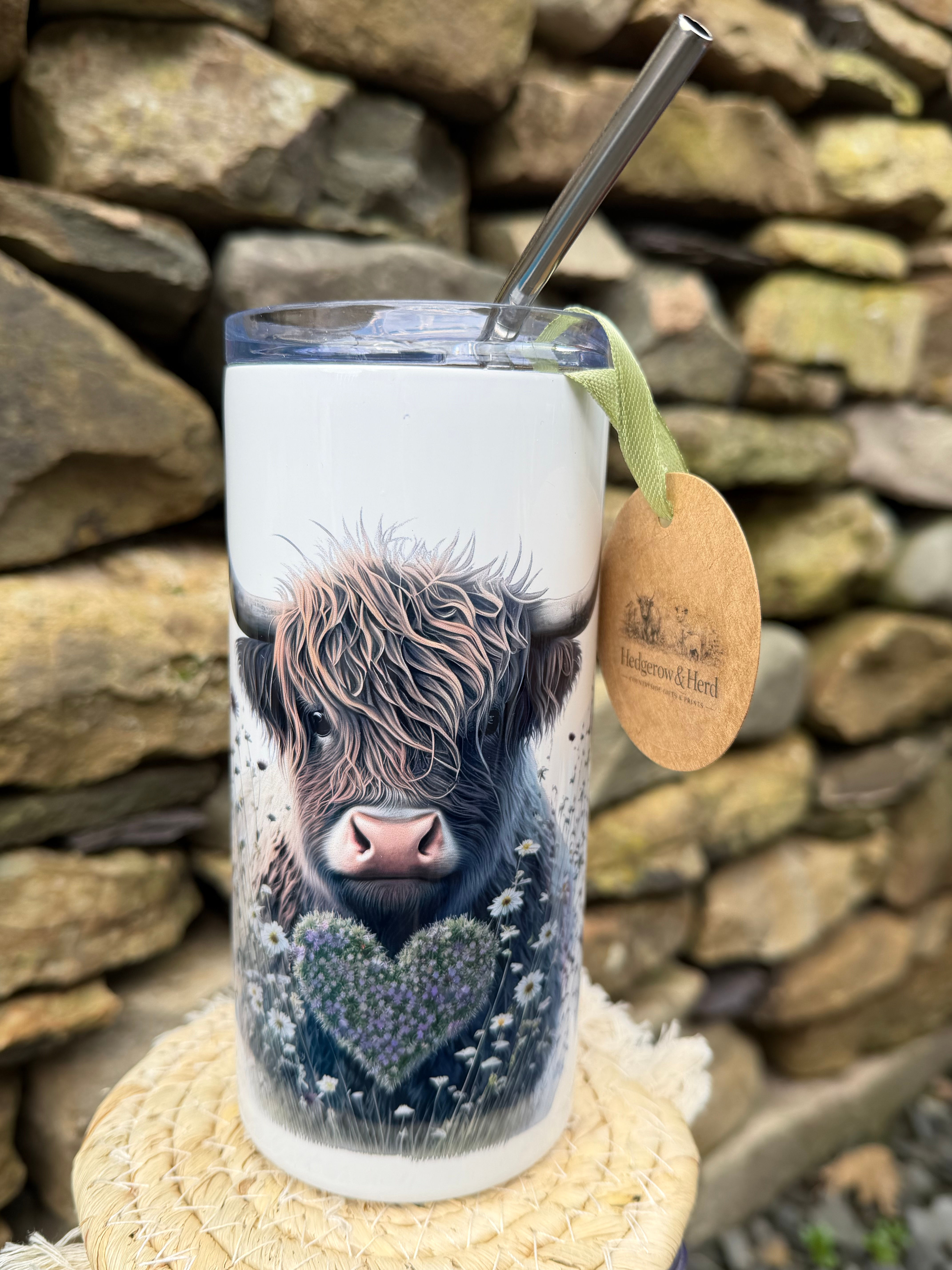 Highland and heart thermal tumbler 