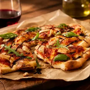 Pizza de seitan & légumes