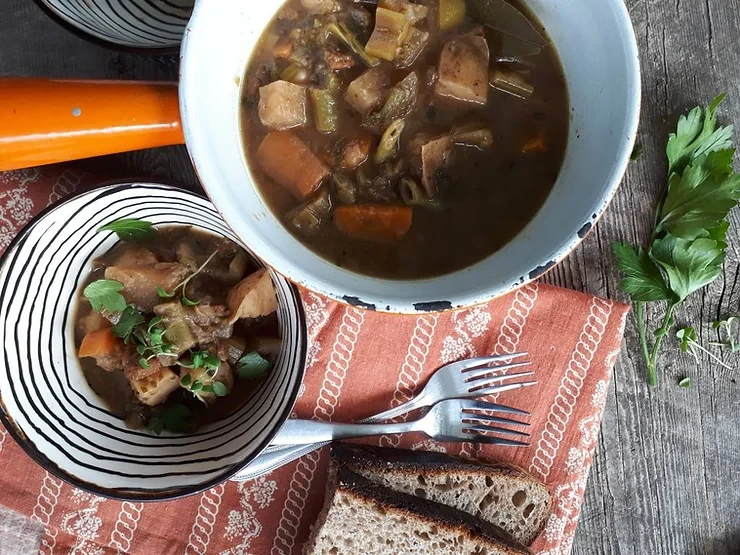 Excellente recette de bouilli avec le seitan de L'Issue Végane Maison