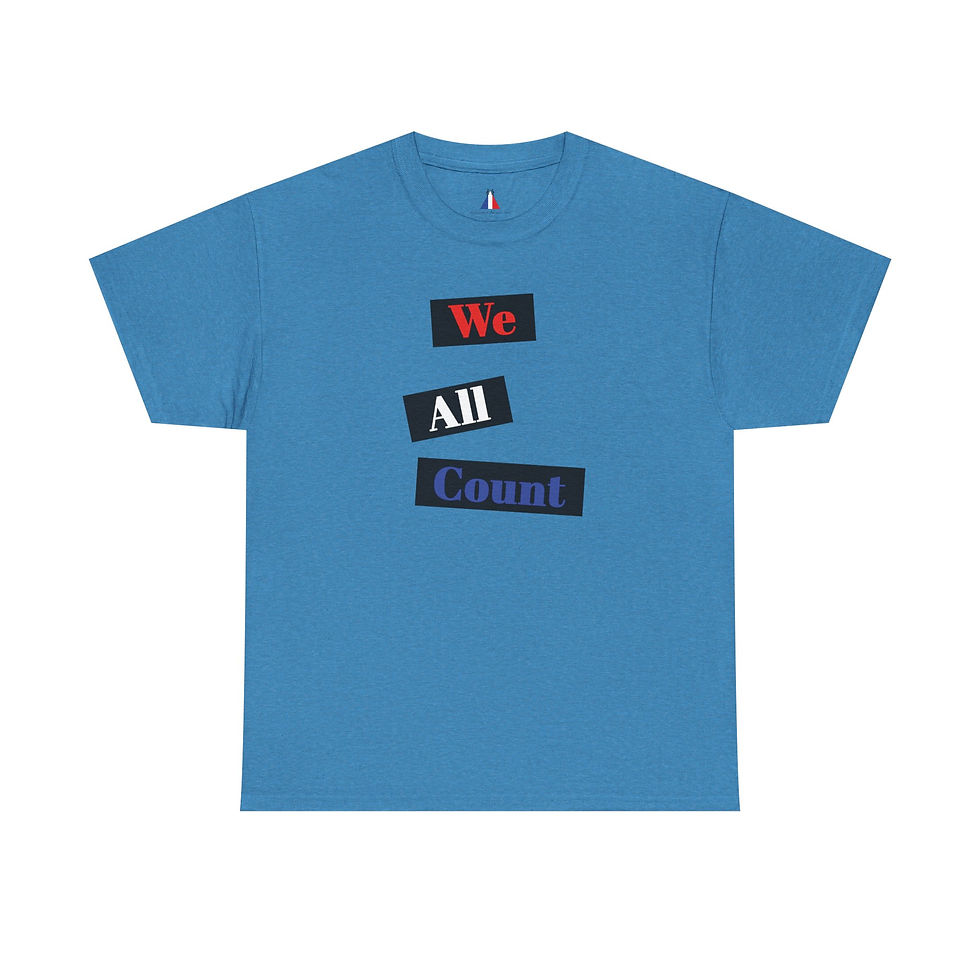 Thumbnail: ReUnited Heavy Cotton Tee - 'We All Count' Statement Shirt
