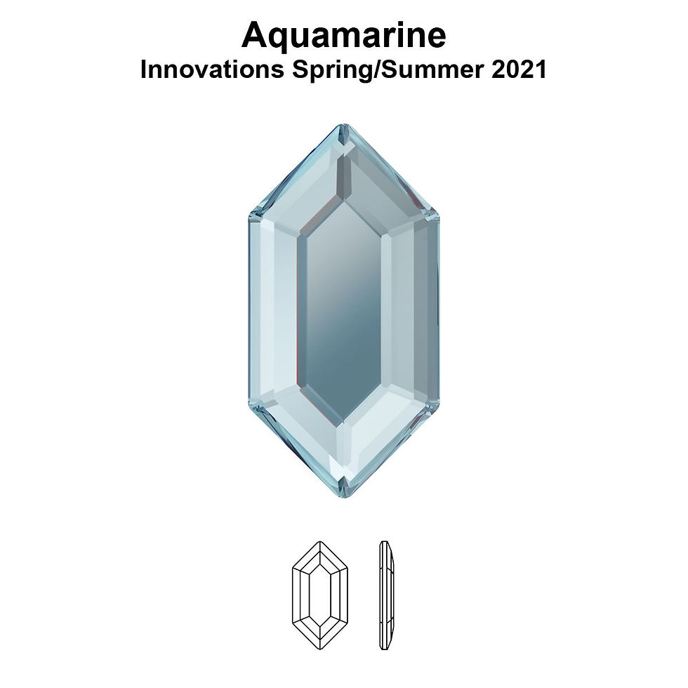 Timantit Elongated Hexagon Aquamarine 8,2x4,2mm