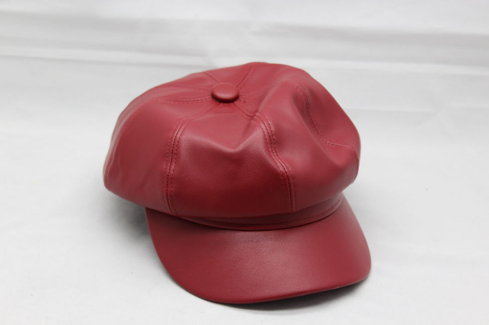 Thumbnail: Deep Red Leather Cap