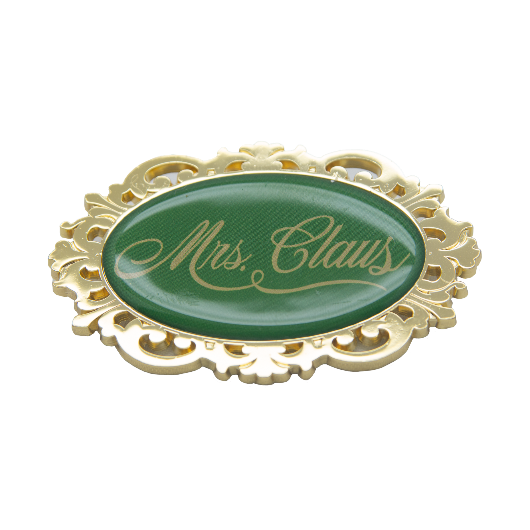 Mrs. Claus Gold & Green  Pin
