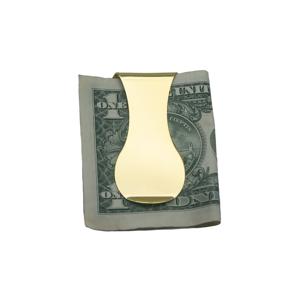 Thumbnail: Santa with Feather Pen Money Clip Gold Background