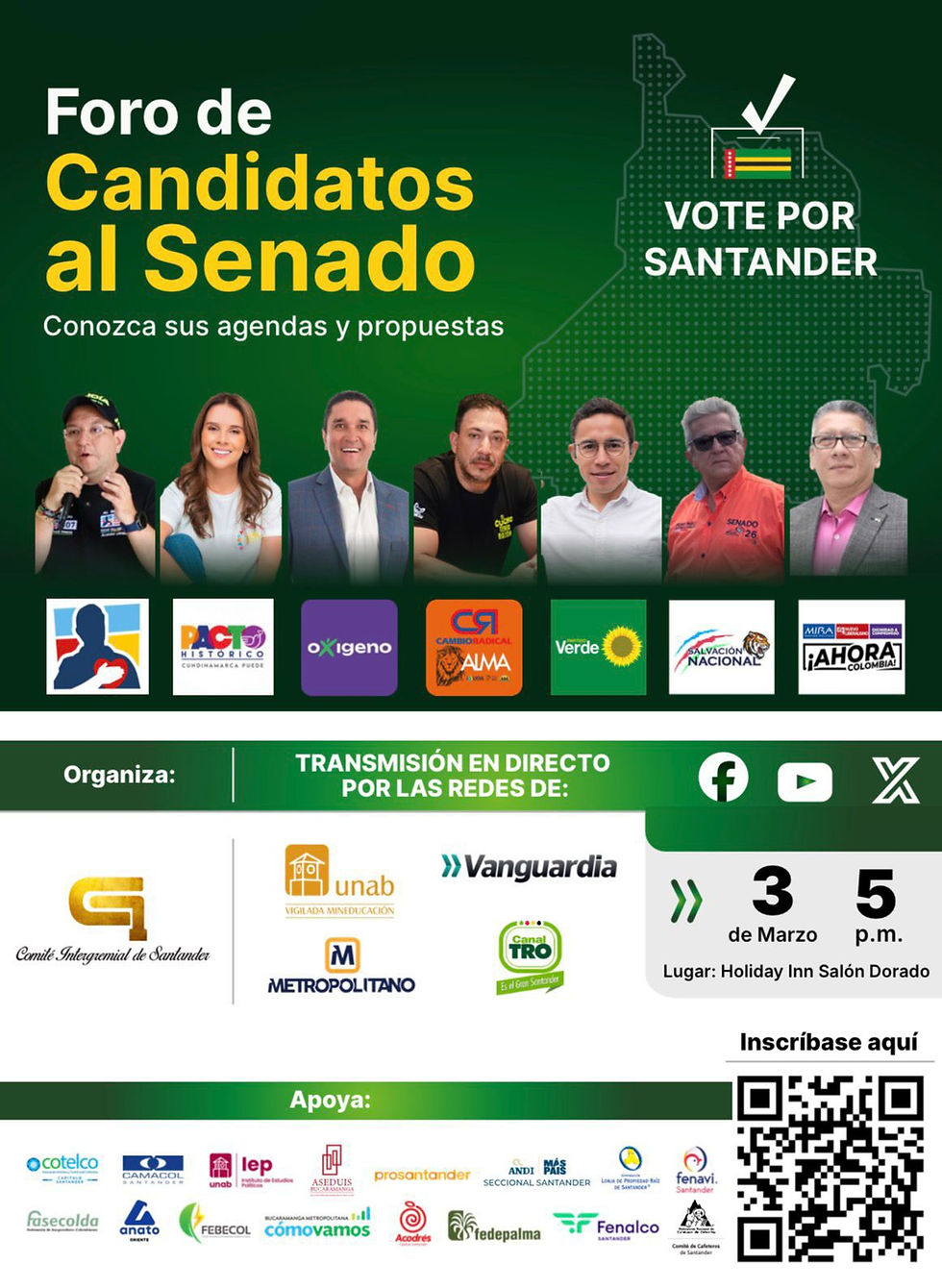 Foro con candidatos al Senado: Vote por Santander