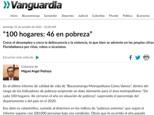 “100 hogares: 46 en pobreza”