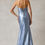 Thumbnail: Strapless Plunging V Neckline Satin Dress