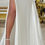 Thumbnail: Off Shoulder Sweet Lace Top Satin Sheath Wedding Dress