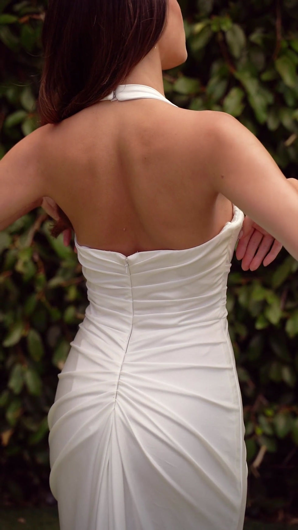 Thumbnail: CD796W- Stretch Satin Wedding Dress Sweetheart Neckline