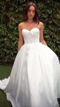 Thumbnail: CDS512W Strapless Satin Wedding Dress