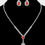 Thumbnail: Teardrop Stone Pendant Rhinestone Paved Necklace