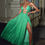 Thumbnail: 2433MC40- Quinby Green Silk Pleated Lace Up Maxi Dress