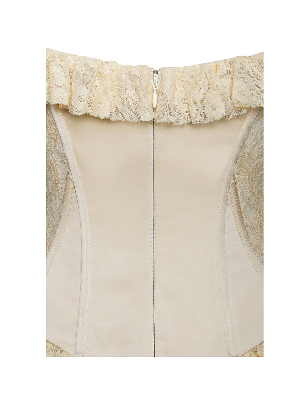 Thumbnail: Ersilia Pale Yellow Lace Corset Off Shoulder Dress