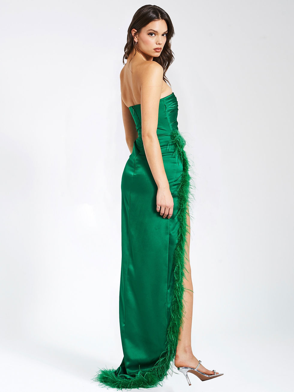 Thumbnail: Perrin  Feather High Slit Gown