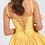 Thumbnail: Kadi Yellow Cotton Corset Mini Dress