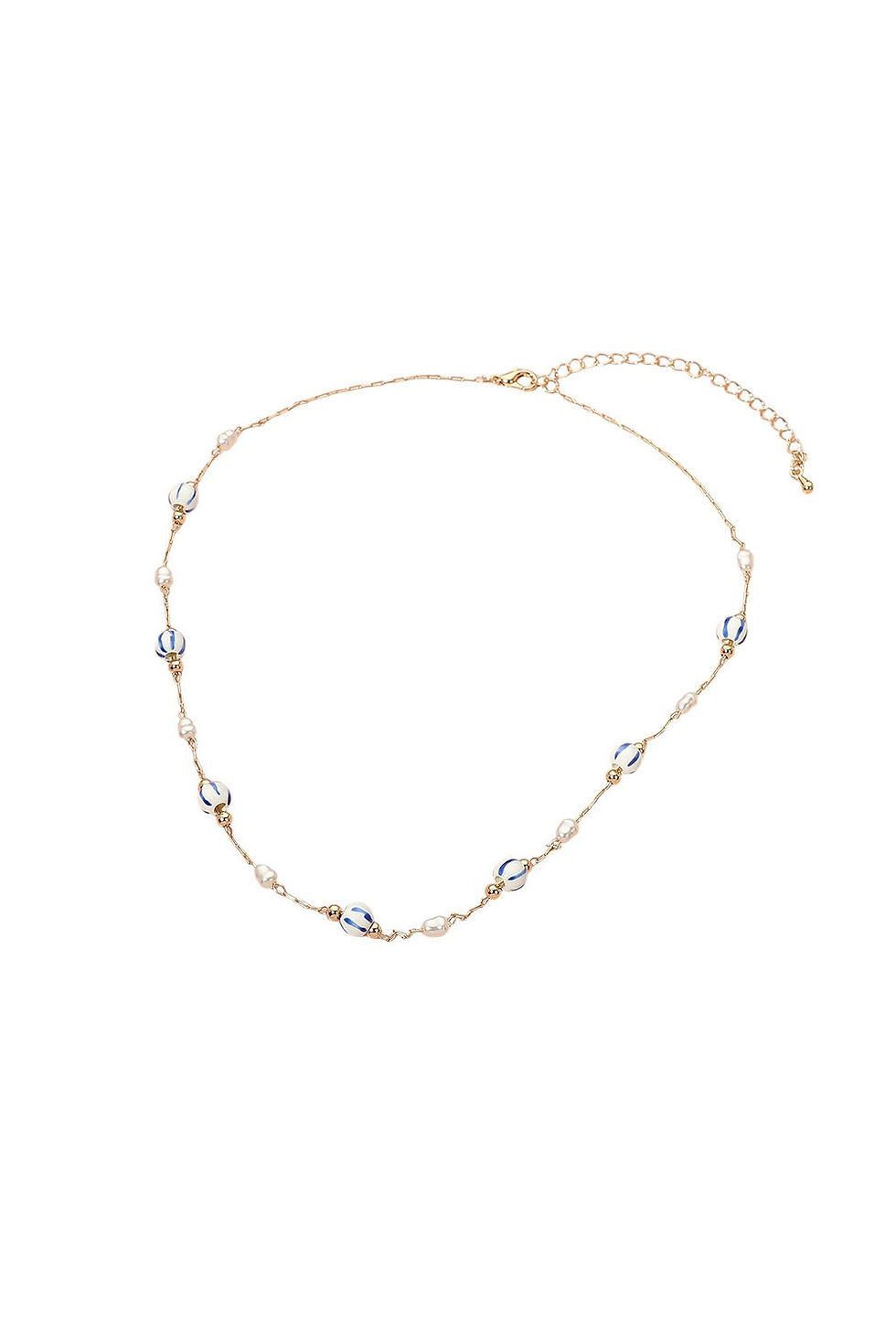Thumbnail: Ceramic Ball Pearl Link Chain Necklace