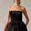 Thumbnail: Strapless Straight Neckline Long A Line Bubble Dress