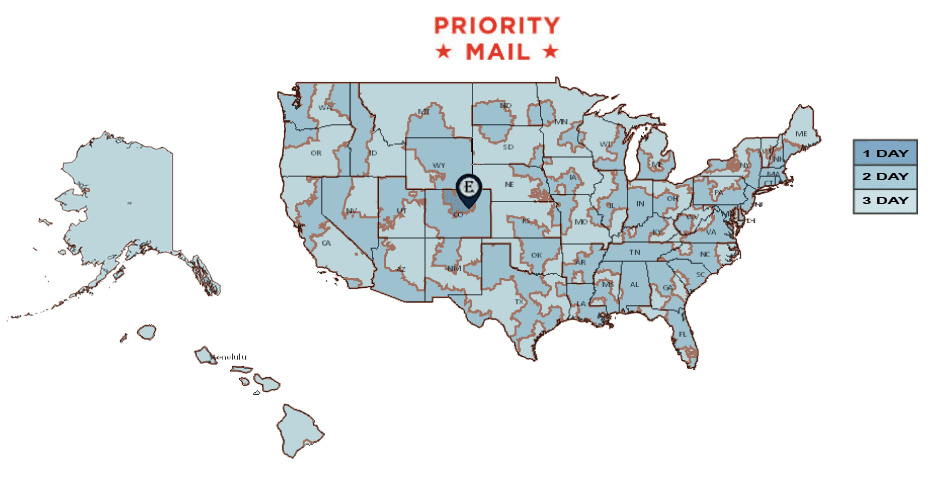 USPS Shipping Map