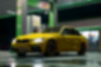 Yellow car repaired by professionals