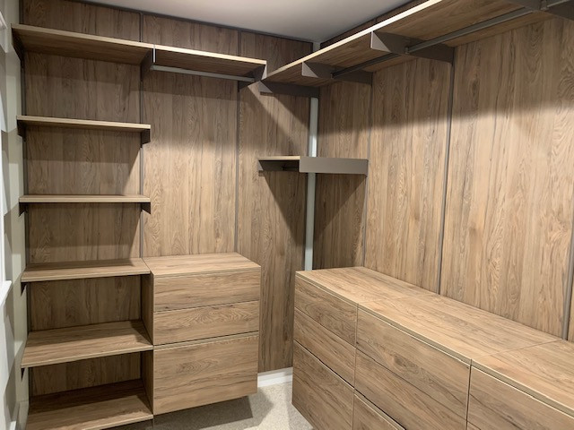 We offer Custom closet Installation of Avera Closet systems from The Container Store