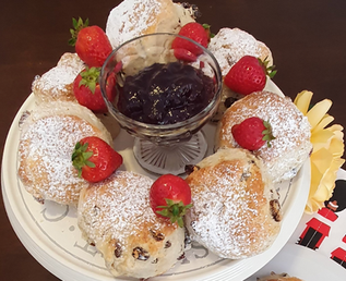 Afternoon tea, scones, cream and jam