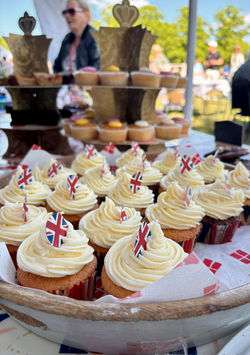 Freshly baked cakes sold at the charity tea tent