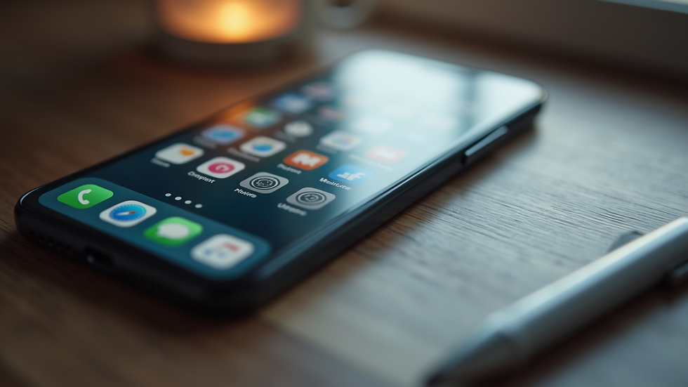 Close-up view of a smartphone displaying a mobile app interface