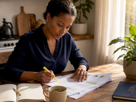 Communications specialist reviewing environmental documents