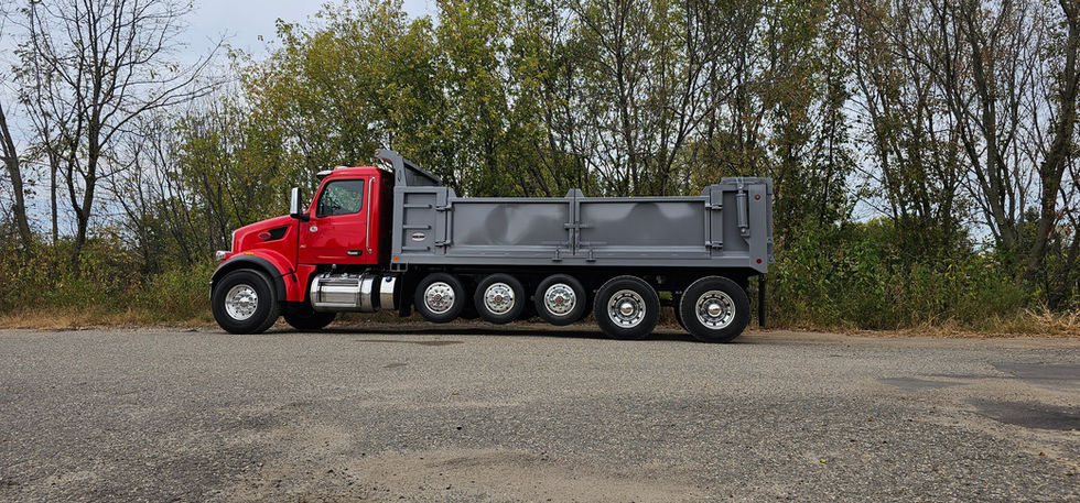 Completed dump body install with console, heat kit, hydraulic system, and lighting