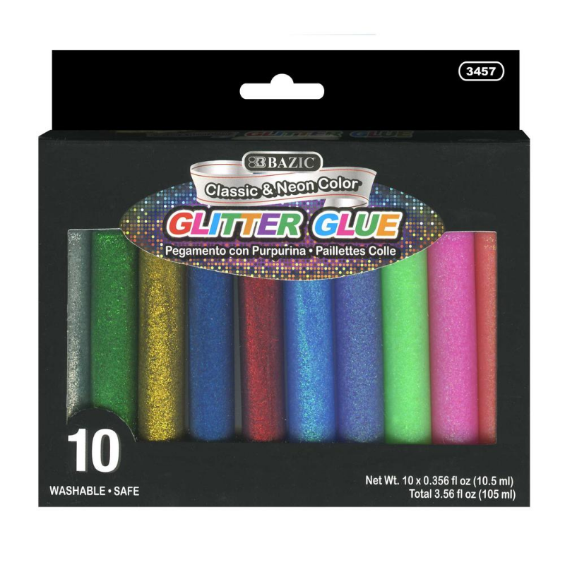 BAZIC 10.5 mL Glitter Glue Pen (10/Pack)