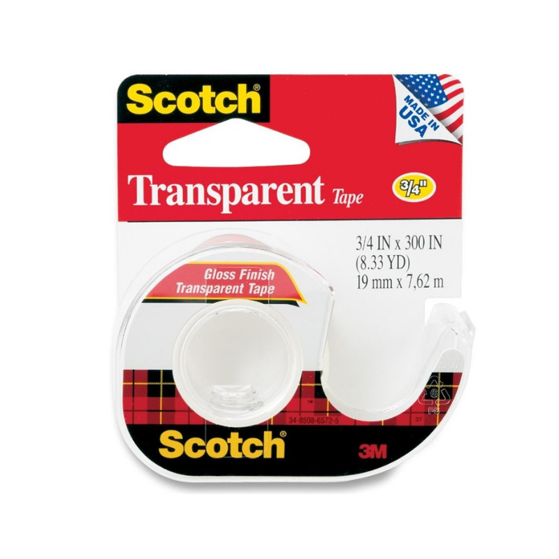 3M Scotch 3/4" X 300" Transparent Tape