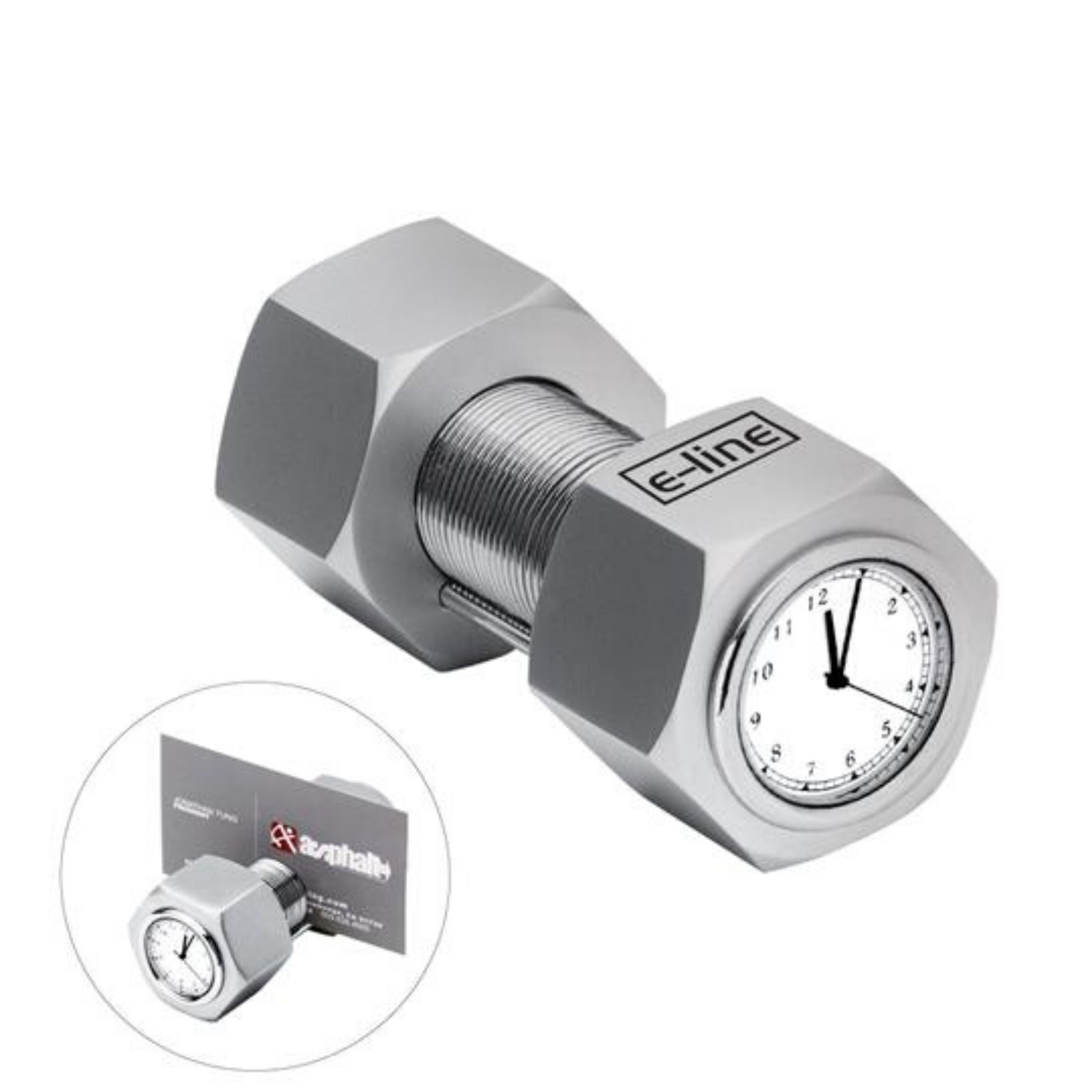 Metal Nut & Bolt Clock with Card Holder