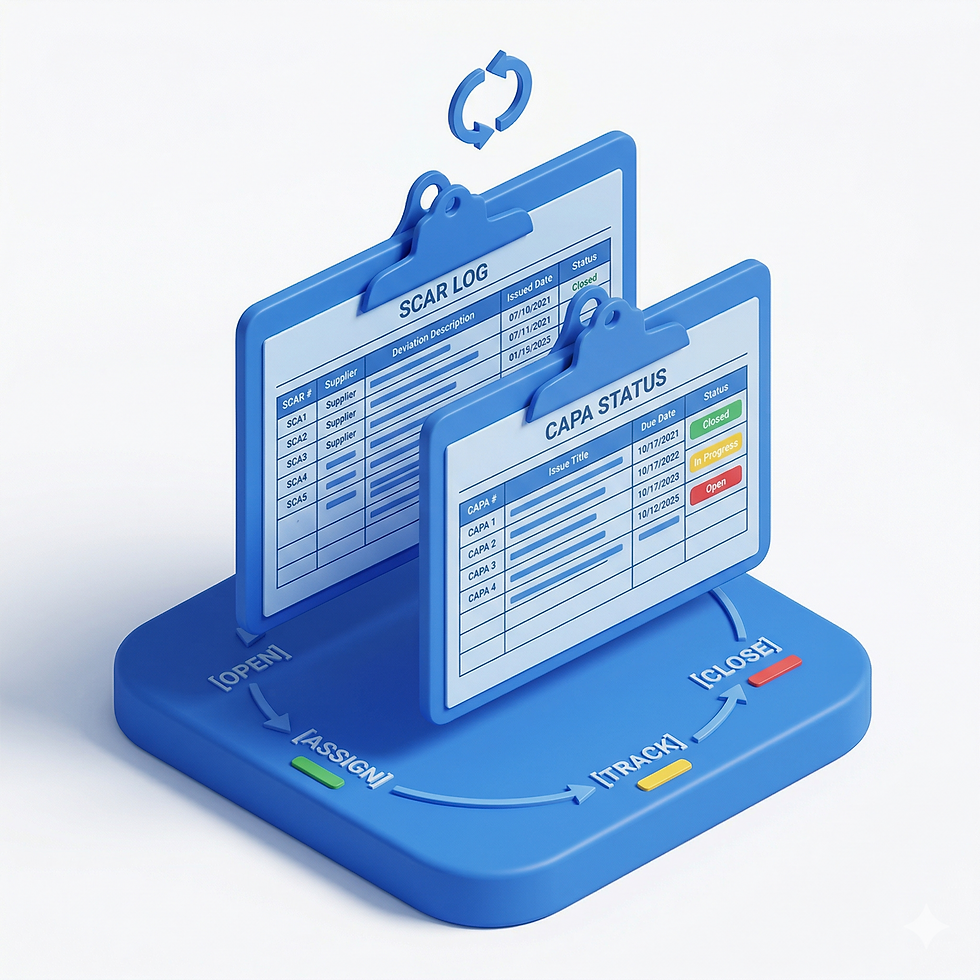 SCAR and CAPA Status Tracker - Excel dashboard for managing all corrective and preventive actions