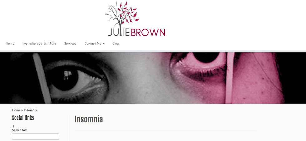 Insomnia page Julie Brown Therapy.