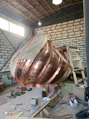 covering the figured dome with copper