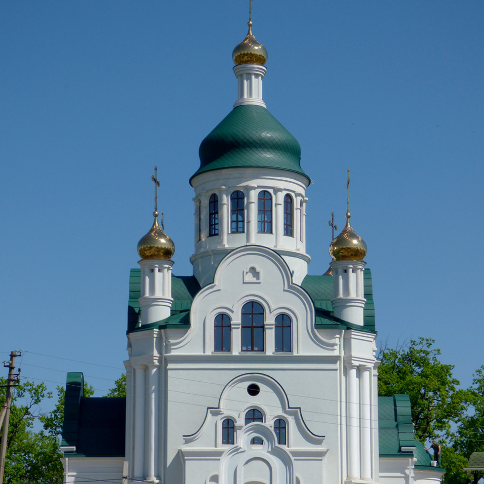 baroque church with domes of different sizes