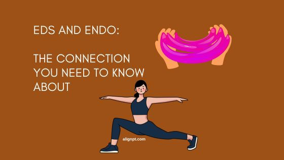 graphic depiction of woman with EDS and ENDO doing yoga