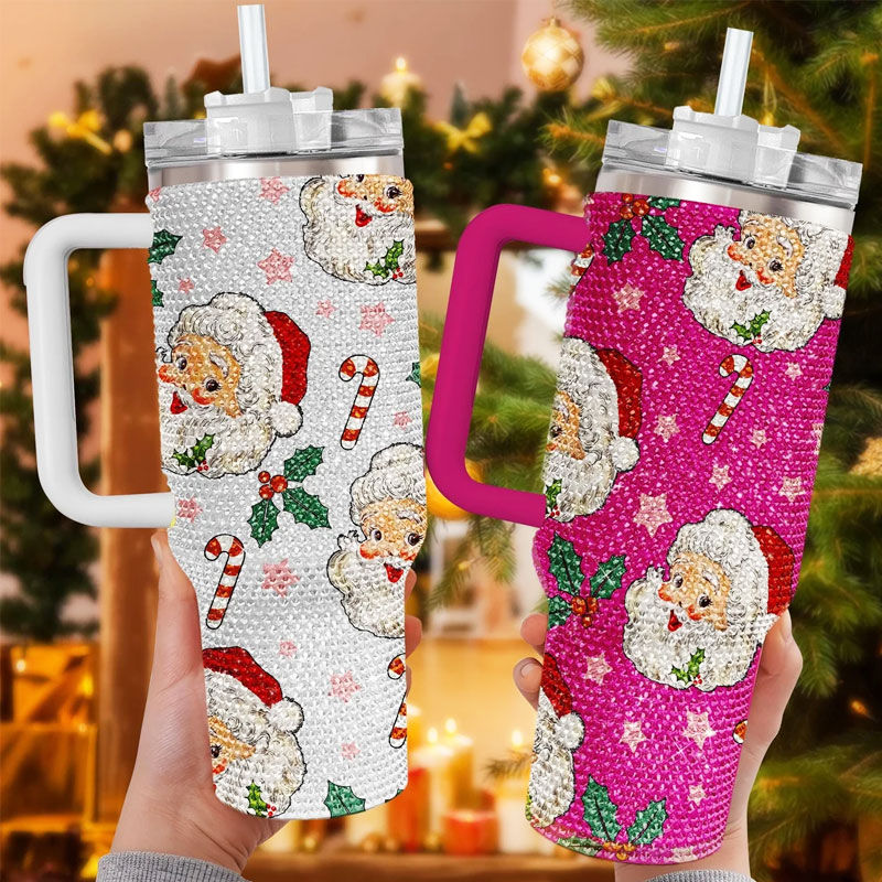 Thumbnail: 2025 Christmas Gift 40oz Rhinestone Bling Tumbler Crystal Stainless Steel